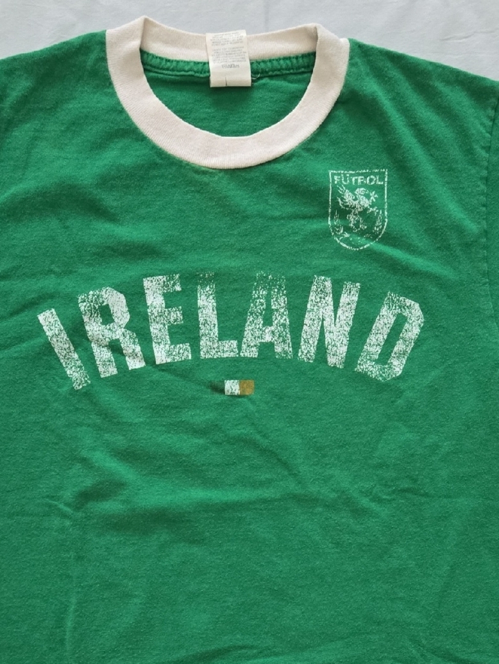 Green Ireland Ringer Tee - Vintage Graphic